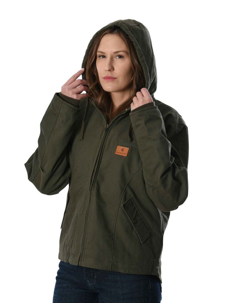 Insulated Gear Women’s Wash Duck Hooded Canvas Winter Work Jacket
