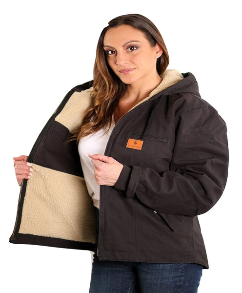 Insulated Gear Women’s Wash Duck Hooded Canvas Winter Work Jacket