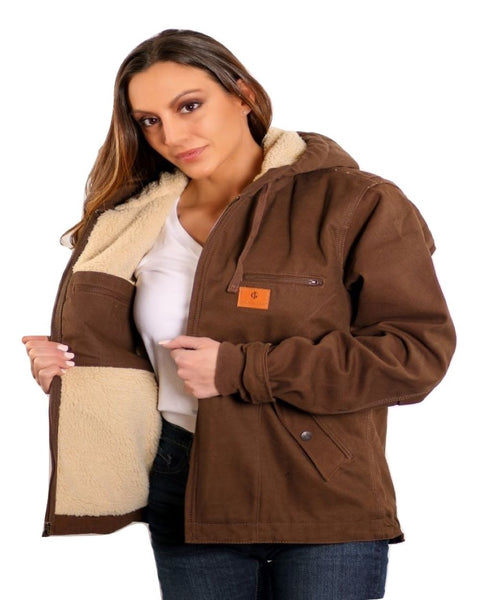 Insulated Gear Women’s Wash Duck Hooded Canvas Winter Work Jacket