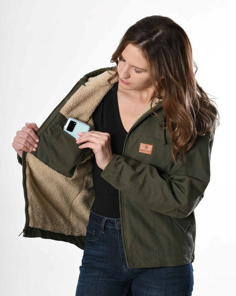 Insulated Gear Women’s Wash Duck Hooded Canvas Winter Work Jacket