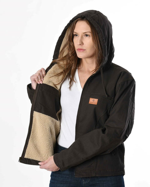 Insulated Gear Women’s Wash Duck Hooded Canvas Winter Work Jacket
