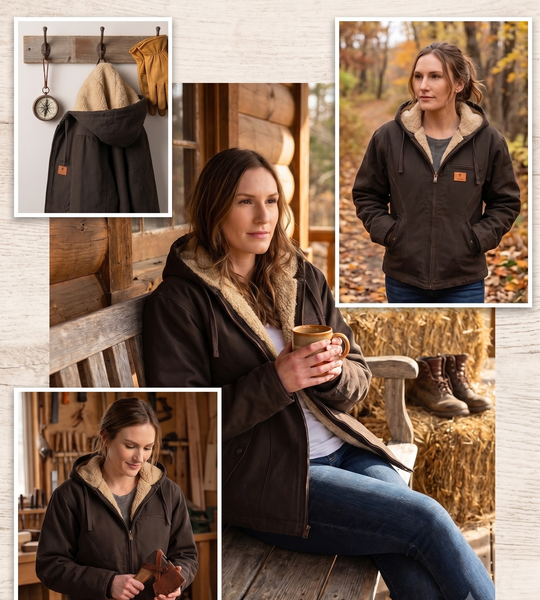 Women’s Sherpa-Lined Insulated Work Jacket – Heavy-Duty Canvas by Insulated Gear