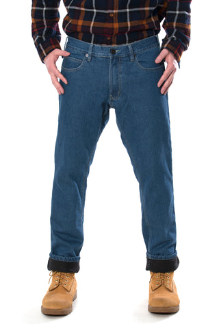 Mens Relaxed Fit Fleece lined Jeans