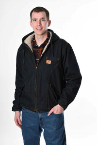 Men's Sherpa Lined Hooded Jeans Jacket